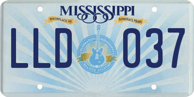 MS license plate LLD037