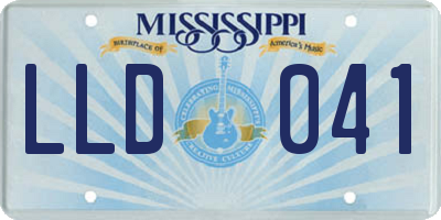 MS license plate LLD041