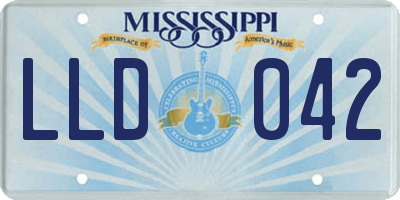 MS license plate LLD042