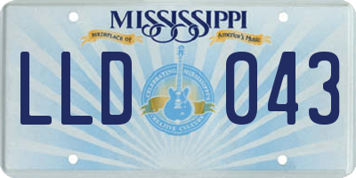 MS license plate LLD043