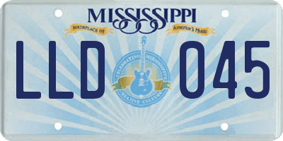 MS license plate LLD045