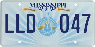 MS license plate LLD047