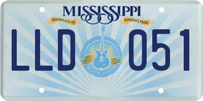 MS license plate LLD051