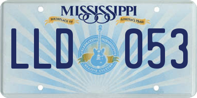 MS license plate LLD053