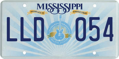 MS license plate LLD054