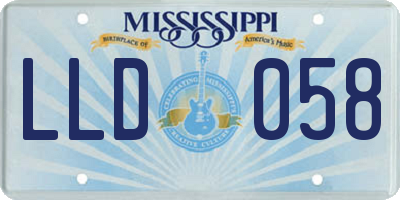 MS license plate LLD058