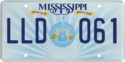 MS license plate LLD061