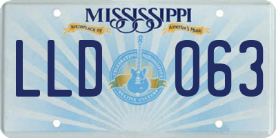 MS license plate LLD063