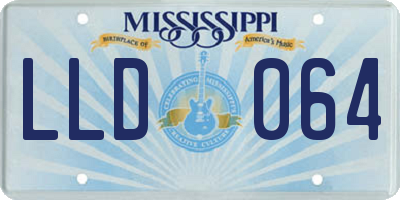 MS license plate LLD064