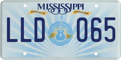 MS license plate LLD065
