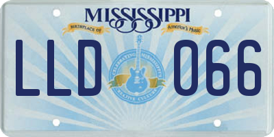 MS license plate LLD066