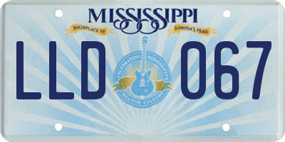MS license plate LLD067