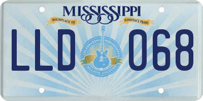 MS license plate LLD068