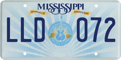 MS license plate LLD072