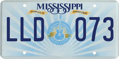 MS license plate LLD073