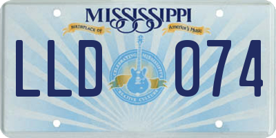 MS license plate LLD074