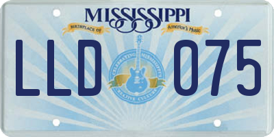 MS license plate LLD075