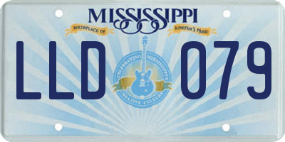 MS license plate LLD079