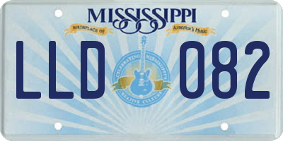 MS license plate LLD082
