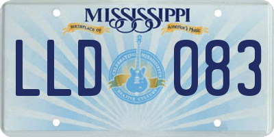 MS license plate LLD083