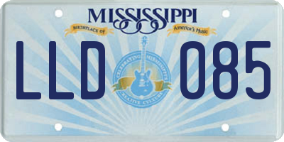 MS license plate LLD085