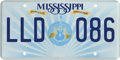 MS license plate LLD086