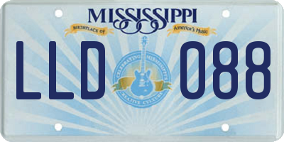MS license plate LLD088