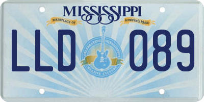 MS license plate LLD089