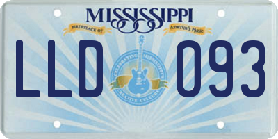 MS license plate LLD093