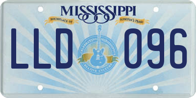 MS license plate LLD096