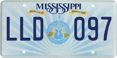 MS license plate LLD097
