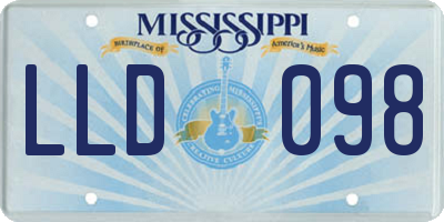 MS license plate LLD098
