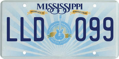 MS license plate LLD099