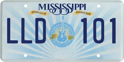 MS license plate LLD101