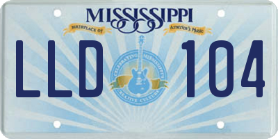 MS license plate LLD104