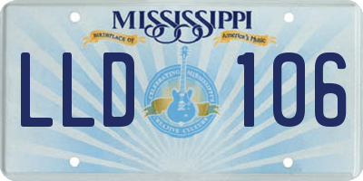 MS license plate LLD106