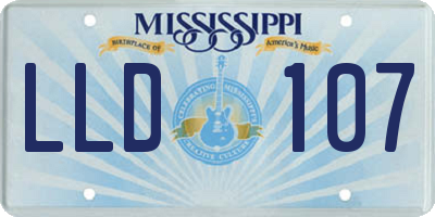 MS license plate LLD107