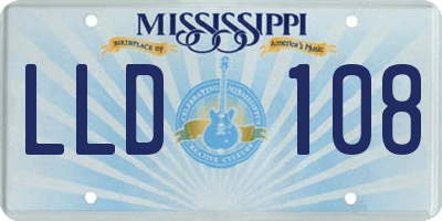 MS license plate LLD108