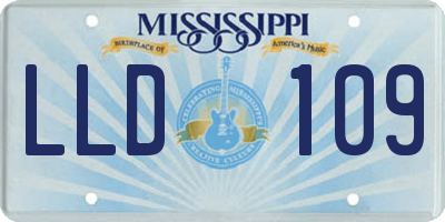 MS license plate LLD109