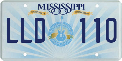 MS license plate LLD110