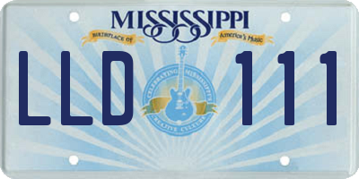 MS license plate LLD111