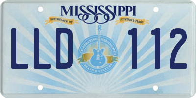 MS license plate LLD112