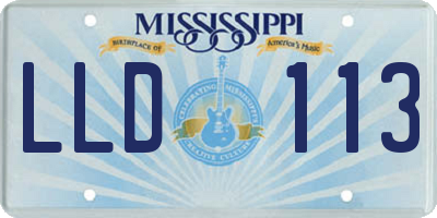 MS license plate LLD113