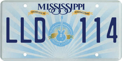 MS license plate LLD114