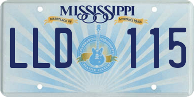 MS license plate LLD115