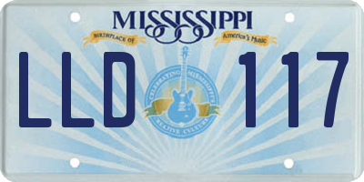 MS license plate LLD117