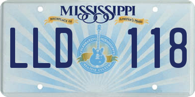 MS license plate LLD118