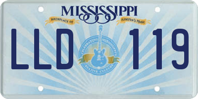 MS license plate LLD119