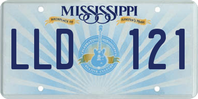 MS license plate LLD121
