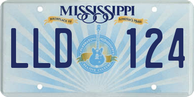 MS license plate LLD124